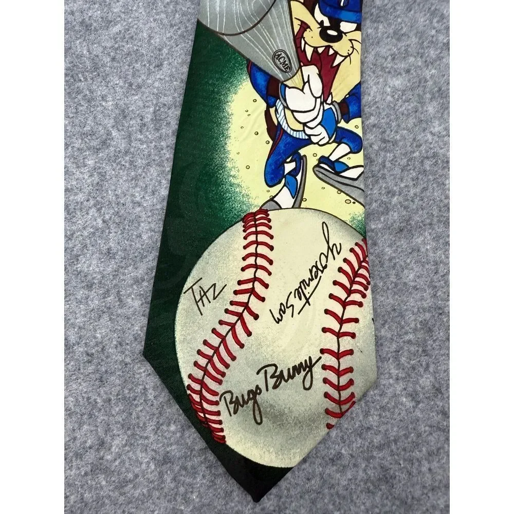 Vintage Looney Tunes Mania Mens Neck Tie Taz Tasmanian‎ Devil 1996 Dressy Work